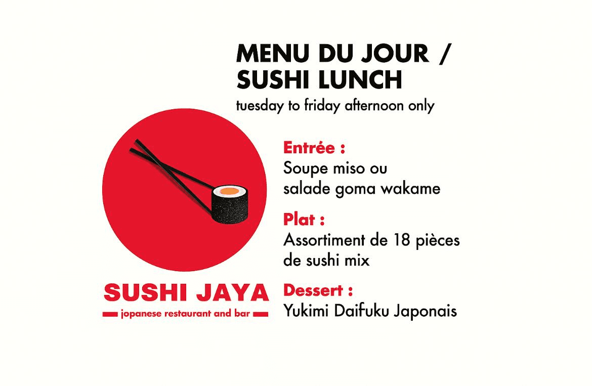 Sushi Jaya Lunch Menu
